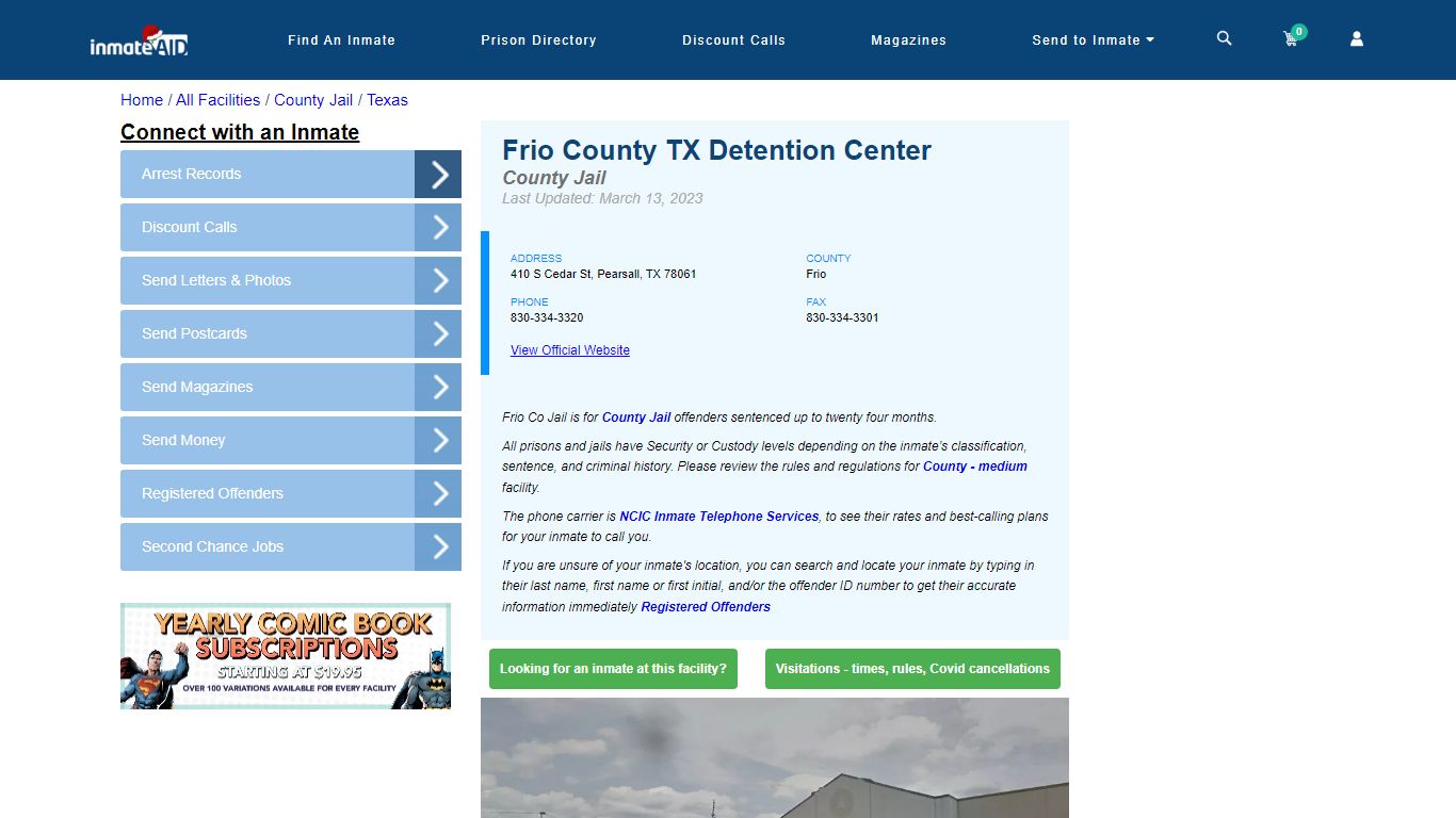 Frio County TX Detention Center - Inmate Locator - Pearsall, TX